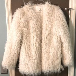 H&M white faux fur jacket!